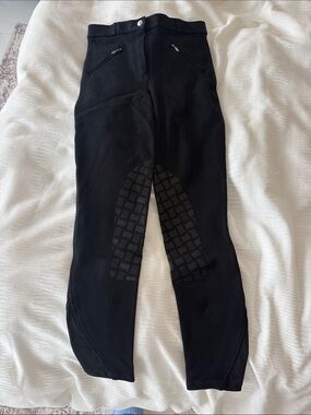 Black Equestrian Grip Breeches with Zip Pockets